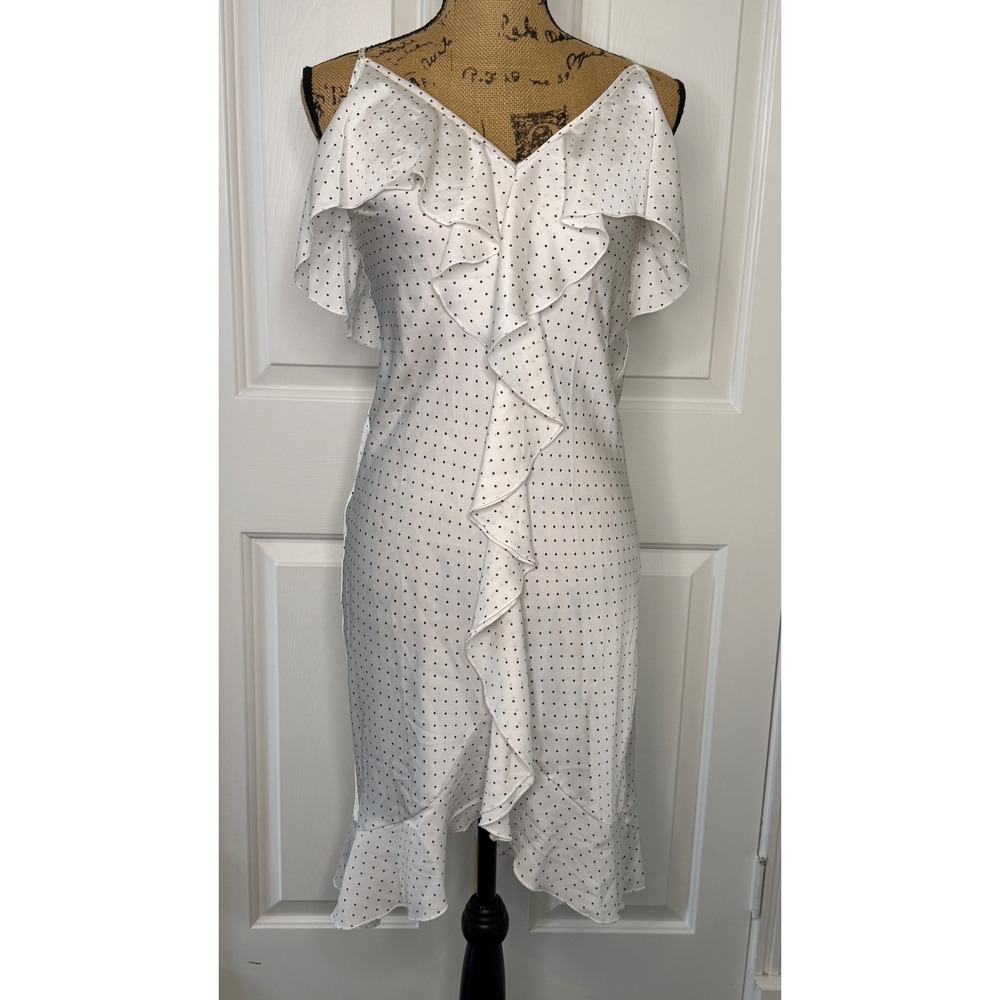 Vintage Victorias Secret Polka Dot Ruffle Robe and Slip Dress‎ Set  XS EUC - Picture 2 of 11